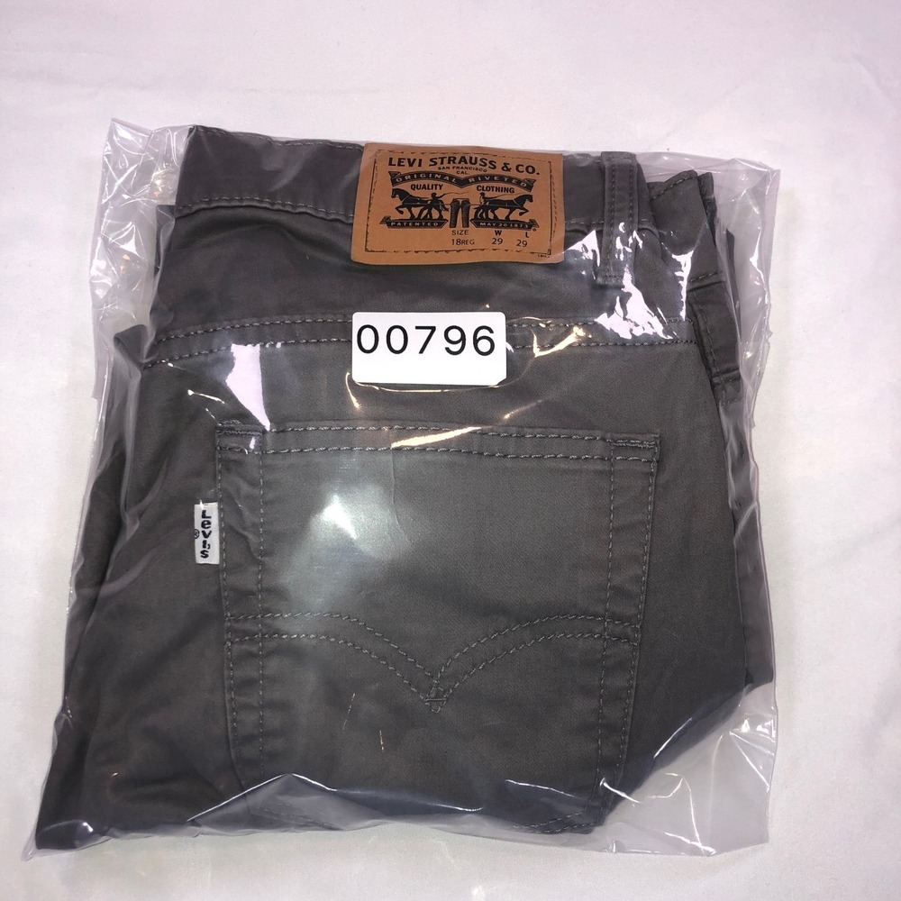 Levis 511 Slim Gray Chino Pants Mens 29x29 Charcoal Five Pocket Casual Trousers - Picture 13 of 13